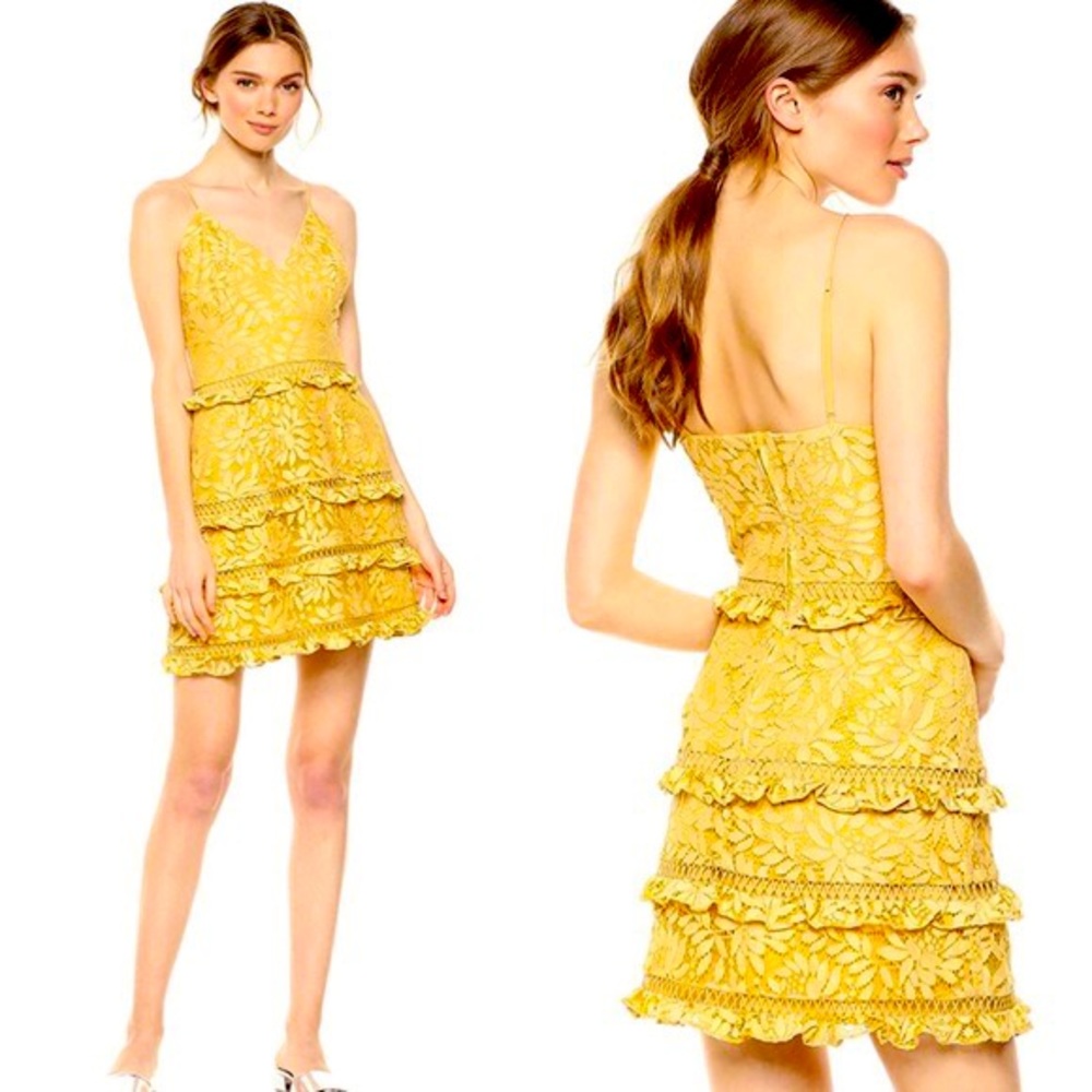 Keepsake the Label- Imagine Mini Dress in Gold Lace